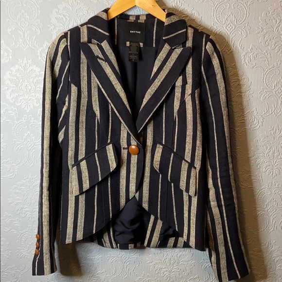 Smythe Jackets & Blazers - Smythe navy and cream One Button Blazer